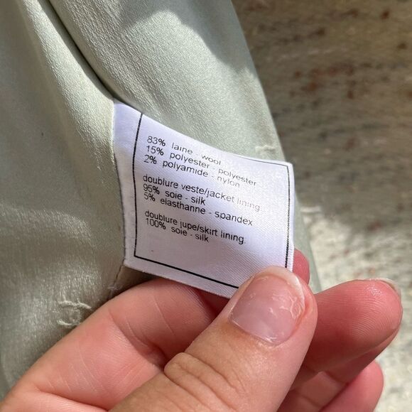 CHANEL 1999 Vintage Ruffle Neck Tweed Skirt Suit - Picture 7 of 14